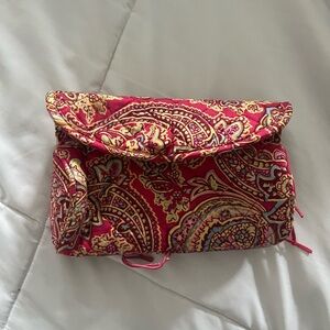 Vera Bradley Pink and Yellow Cosmetic Bag with Paisley Design
